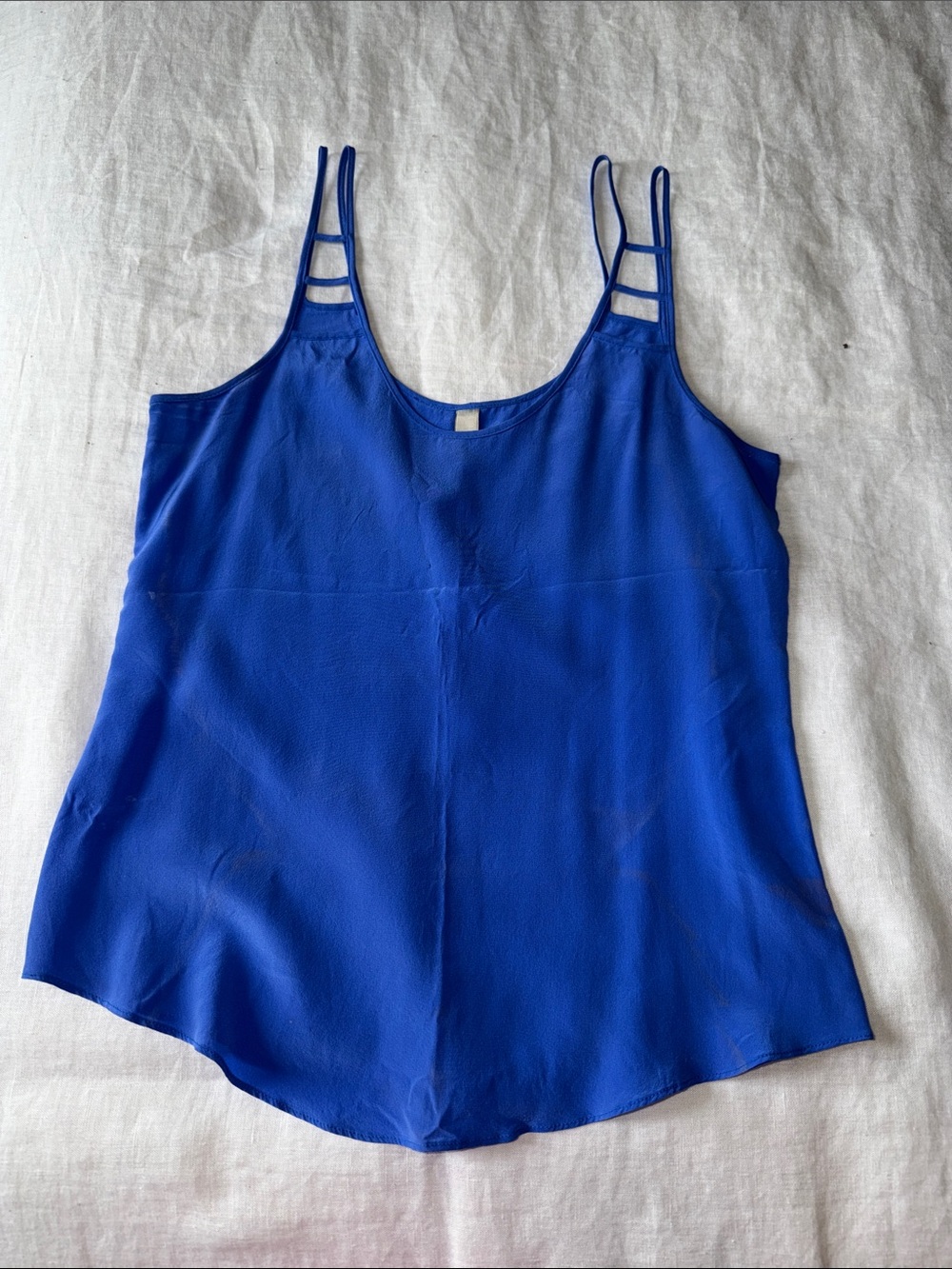 Rory Beca 100% Silk Royal Blue Strappy Tank Top